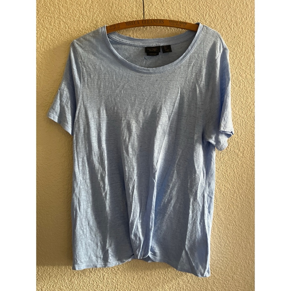 Rachel Roy Blue Linen Twist Tee Shirt Women’s Size Large